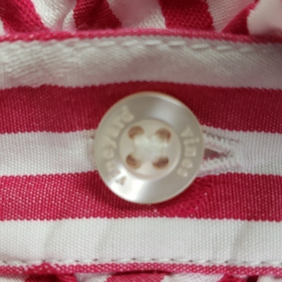 Vineyard Vines Womans Ruffle-Trim Striped Blouse Size 10 - Picture 9 of 12